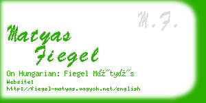matyas fiegel business card